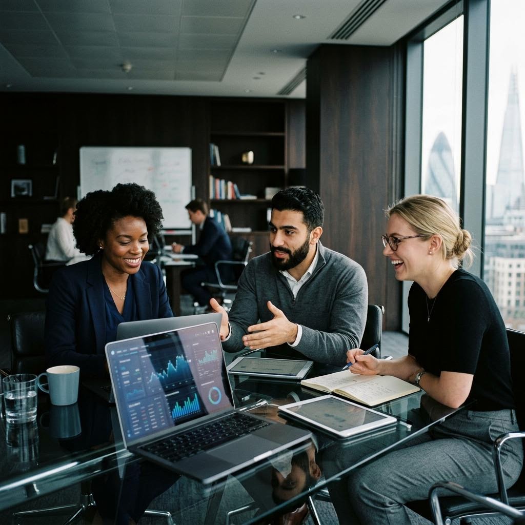 Dawnbay Sylor quantitative systems team collaborating in modern office